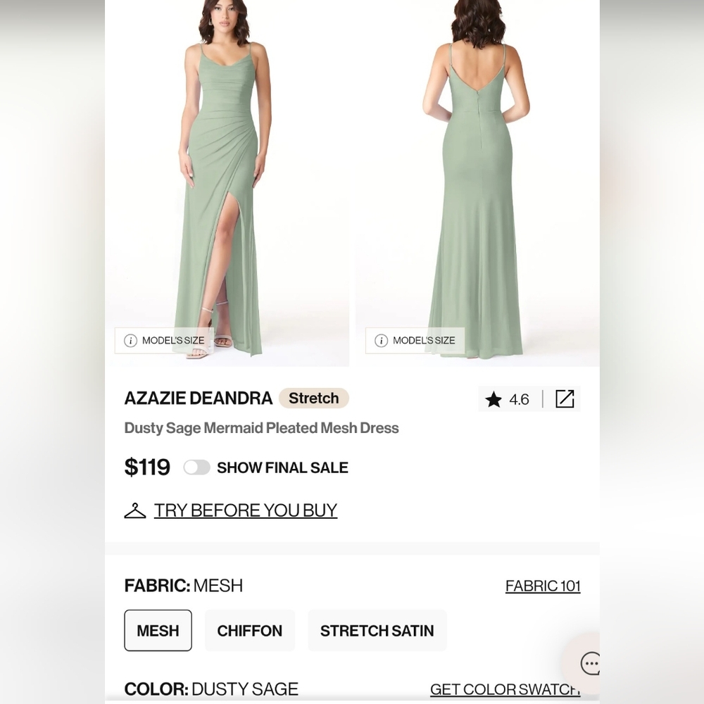 Azazie Dusty Sage Deandra Dress A2